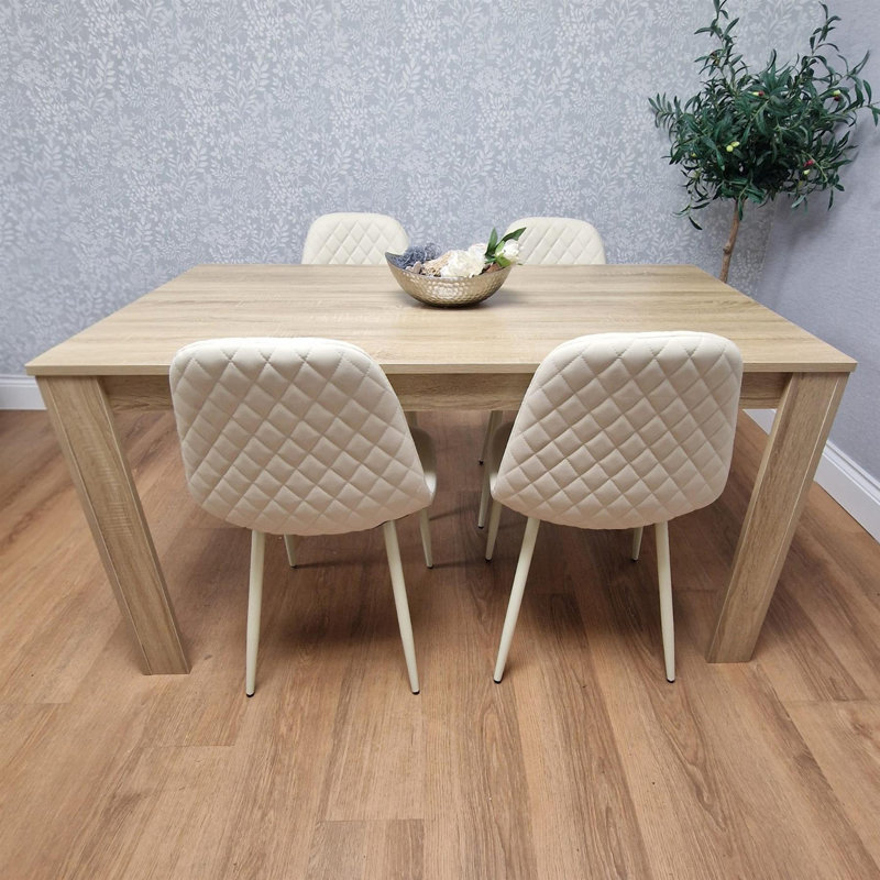 Liya 4 - Person Dining Set, White