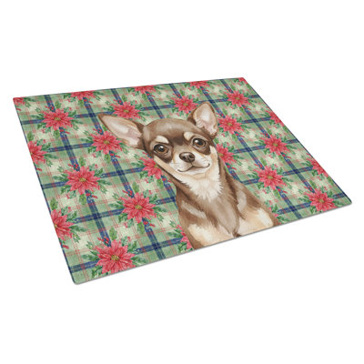 Planche à découper en verre chocolat chihuahua