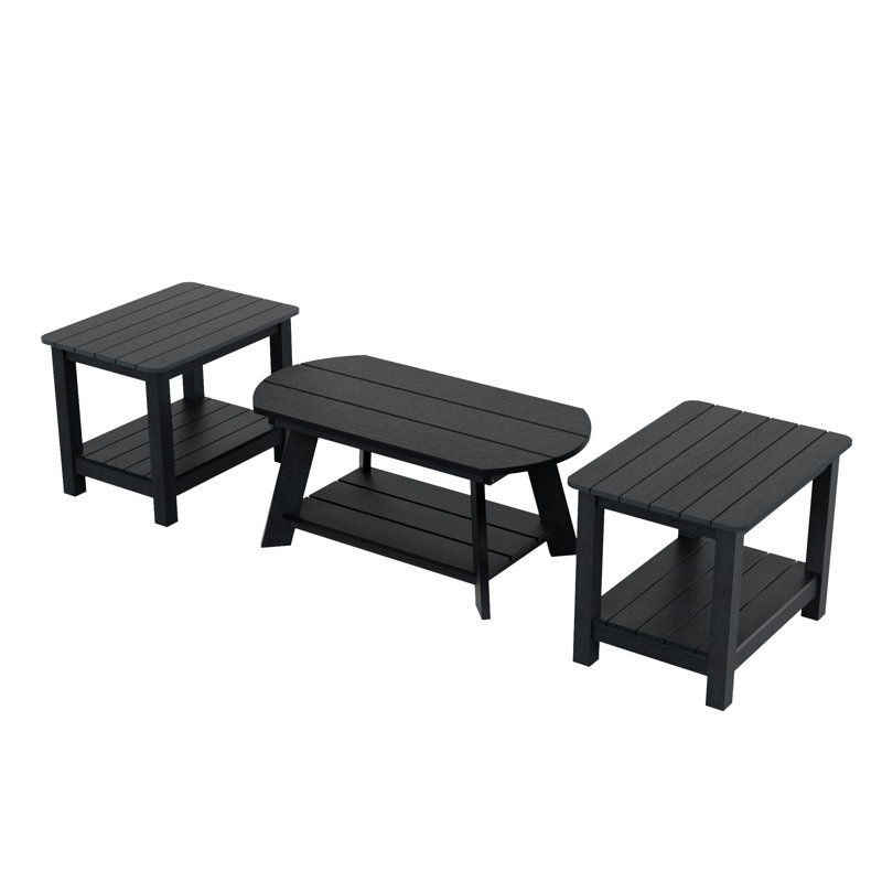 Arrlo Outdoor Side Table , in. W in. D, Black