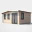 Powersheds Apex 12 x 16ft Chalet Log Cabin, Doors to the Left - 44mm