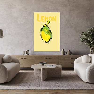 Art mural moderne et abstrait jaune vif et citron