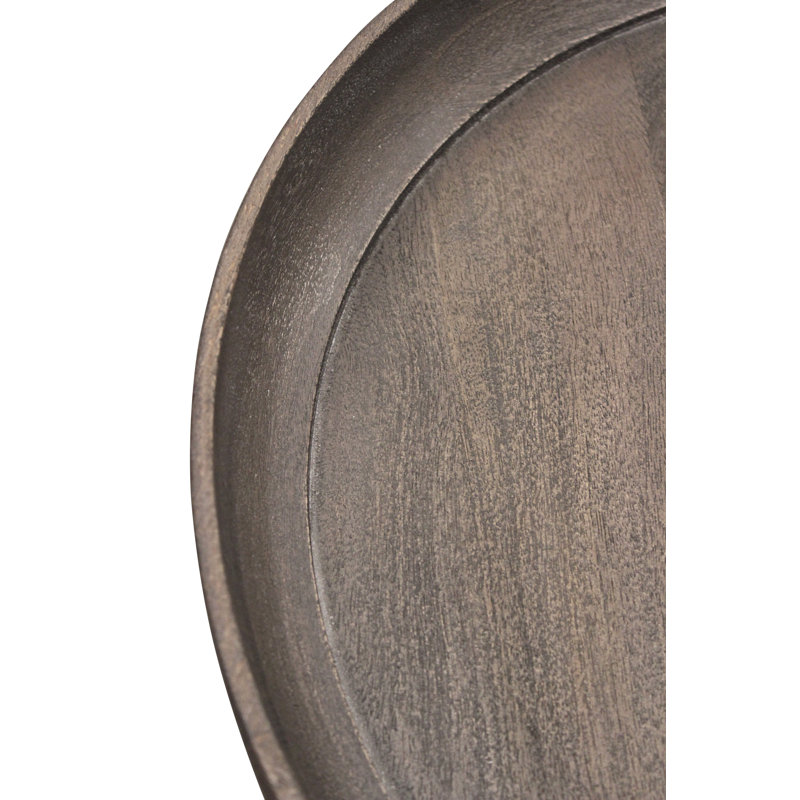 Dynamism Solid Wood Tray Top End Table, Gray