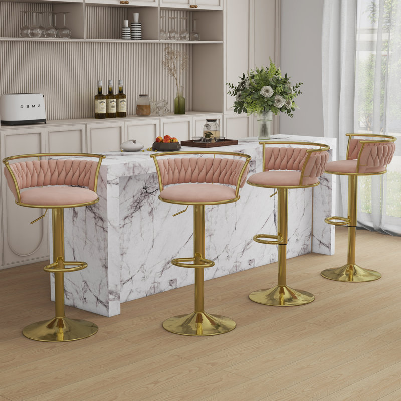 Tabouret de bar Christal, Rose, Or