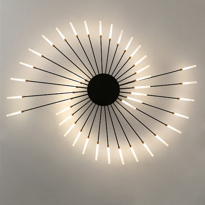 Acrylic LED Semi Flush Mount, Black