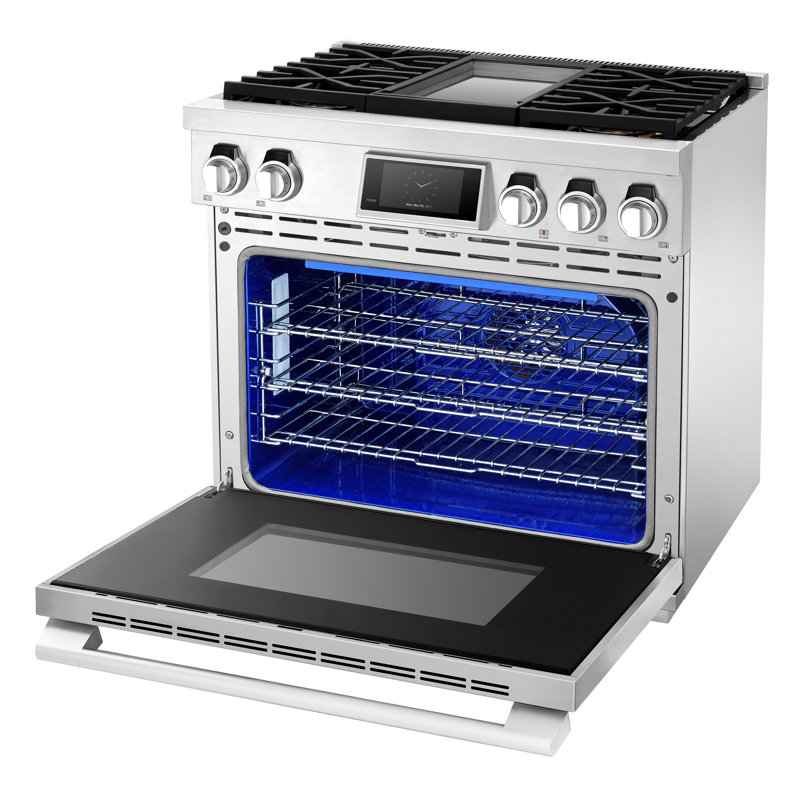 36" Gas Professional Range with 4 Burners and Chromium Griddle