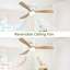 Ventilateur de plafond encastré 52 pouces avec lumière DEL et télécommande-443437157-443437156