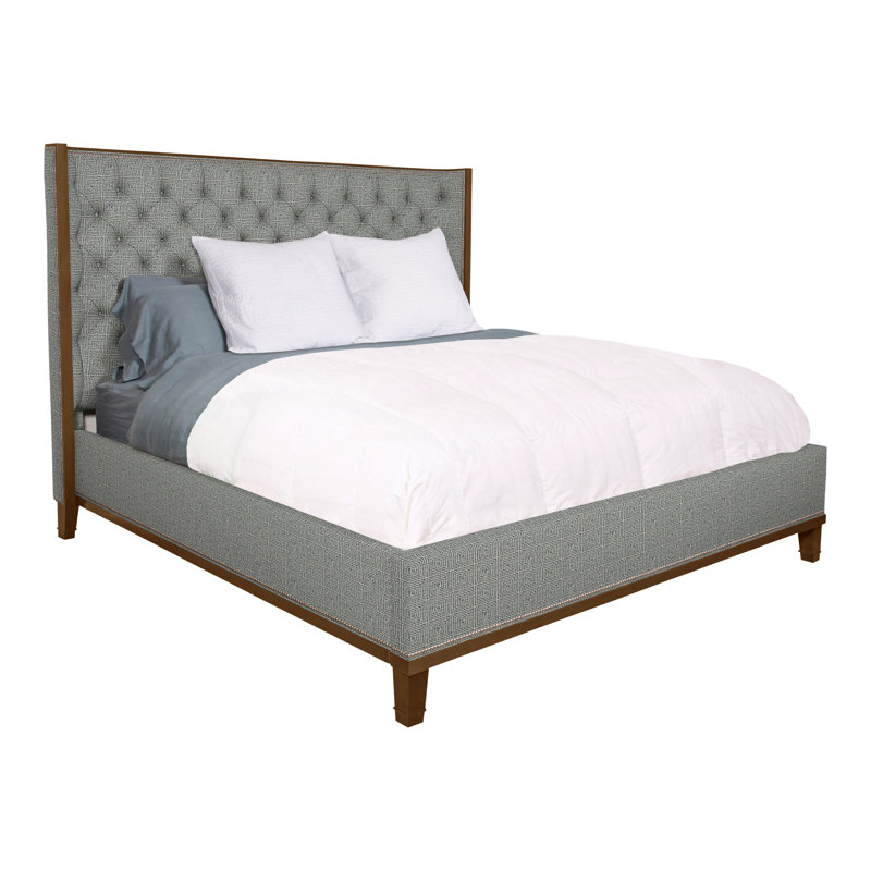 Michael Weiss Solid Wood Wingback Bed, Bennett Carolina, Queen, Havana