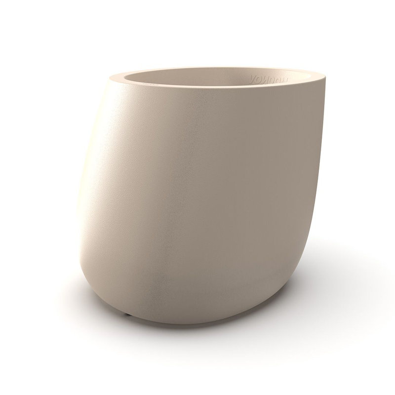 Stone Resin Pot Planter, 20” H x 21.25” W x 24.25” D, Clay