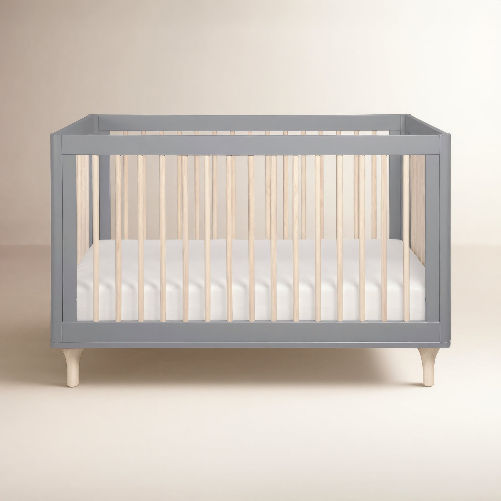 Lolly Pine 3-in-1 Convertible Crib, Gray/Washed Natural