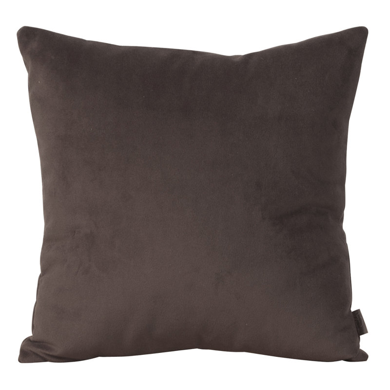 Square Pillow Cover & Insert, 20" H x 20" W x 4" D, Bella Chocolate Performance Velvet, Down Blend