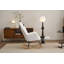 Chaise berçante rembourrée en tissu avec repose-pieds et dossier haut Teddy-37624799