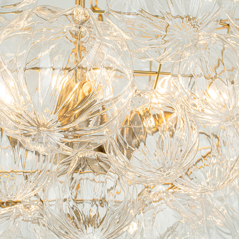 Jibley 8 - Light Textured Glass Bubble Chandelier
