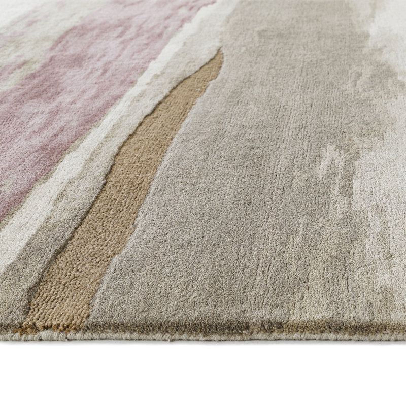 Horizon Rug: Modernist Hand Tufted Rug in Natural/Mauve Rug, Rectange 7'6" x 9'6"
