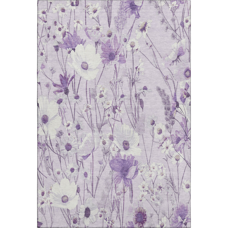 Premium Machine Washable Sykora AMF1500 Floral Rug, Rectangle 2'6" x 3'10"