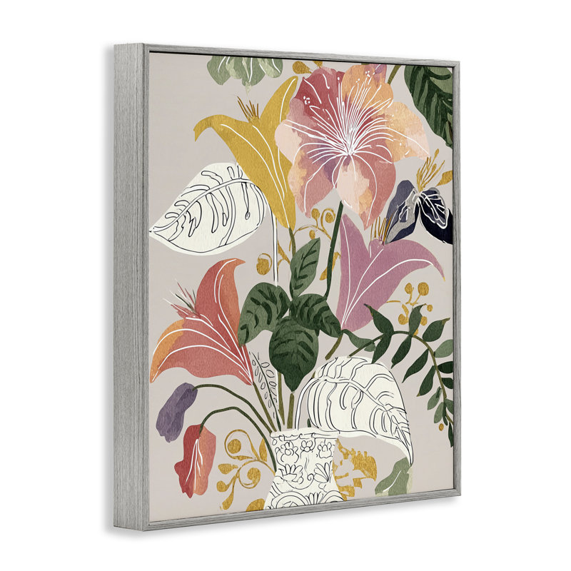Bouquet de fleurs ludique, estampe numérique, design par Annabelle Hall, Estampe numérique Farmhouse, H 14 po x l 11 po