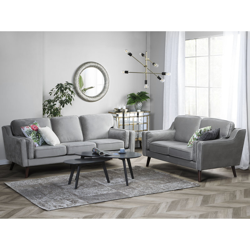Forsyth 3 Seater Velvet Sofa, Light Grey