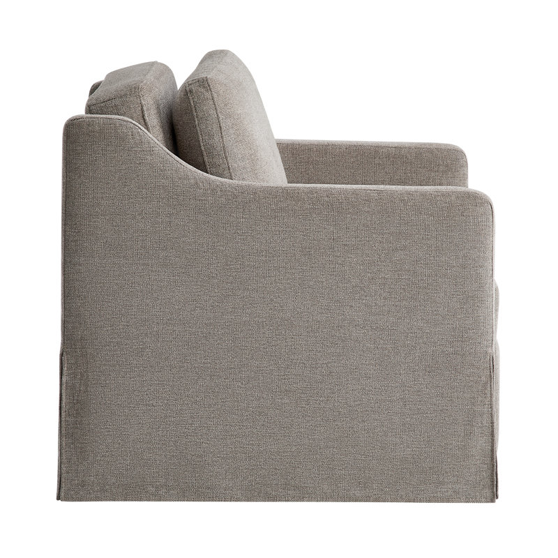 Serta Harvey 35" Convertible Accent Chair, Dream Coil Comfort, Easy Assembly, Flax