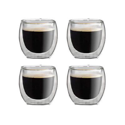Ensemble de 4 verres à liqueur 3,5 oz en verre à double paroi Cuisinox