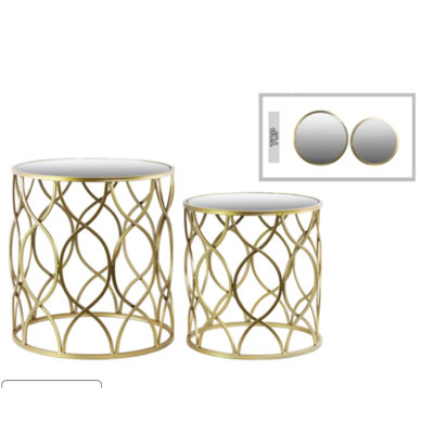 Metal Table Metallic Finish Gold
