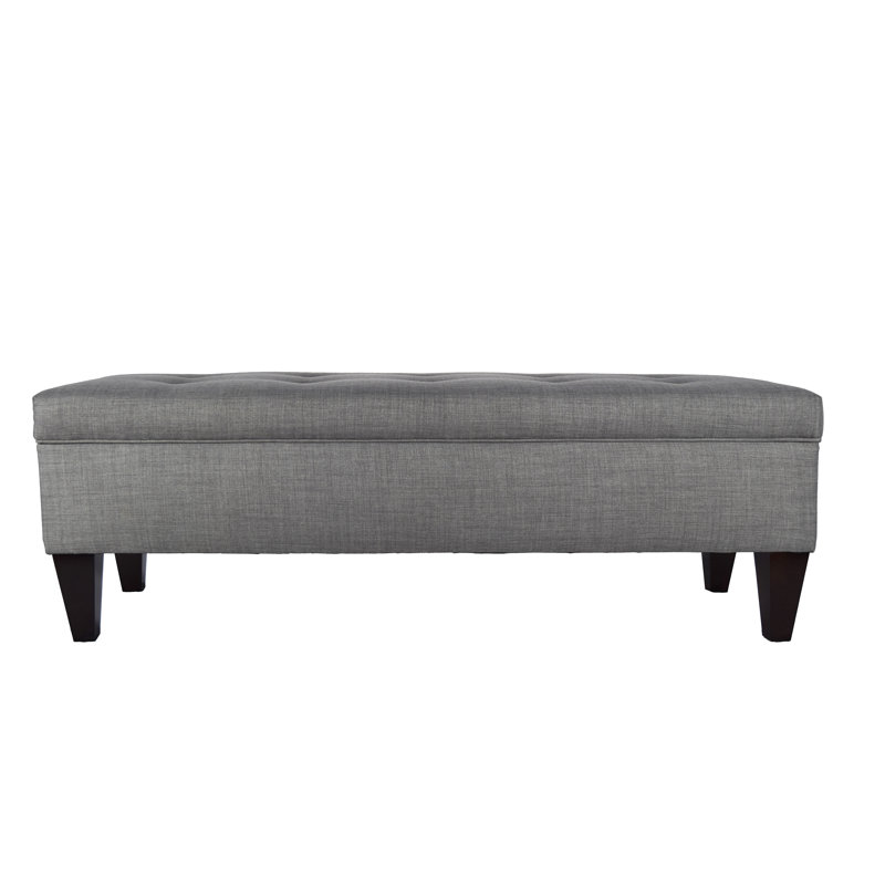 Banc de rangement à couvercle rabattable Gaither, Gris foncé