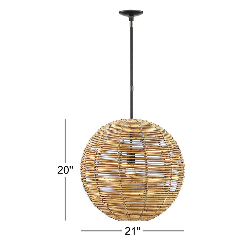 Luminaire suspendu en forme de globe à 1 lumière Laflin