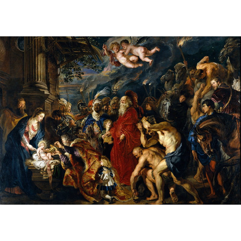 Adoration des mages (1628-1629), H 14 po x l 18 po