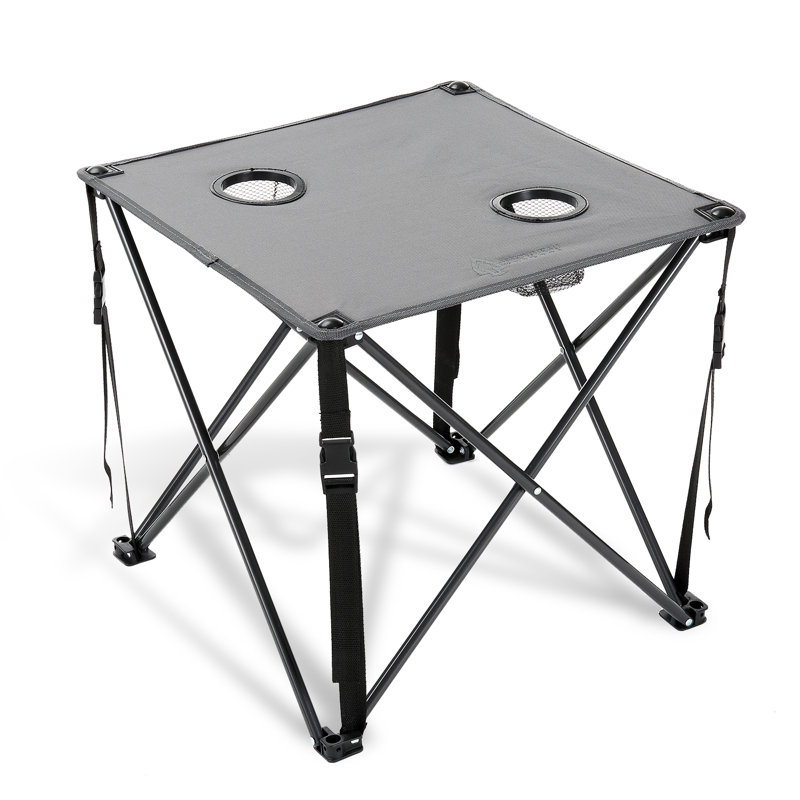Square Metal Folding Outdoor Camping Table , 24'' in. W 22'' in. D, Gray