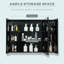 kleankin LED Bathroom Cabinet with Mirror Wall Mounted High Gloss Black