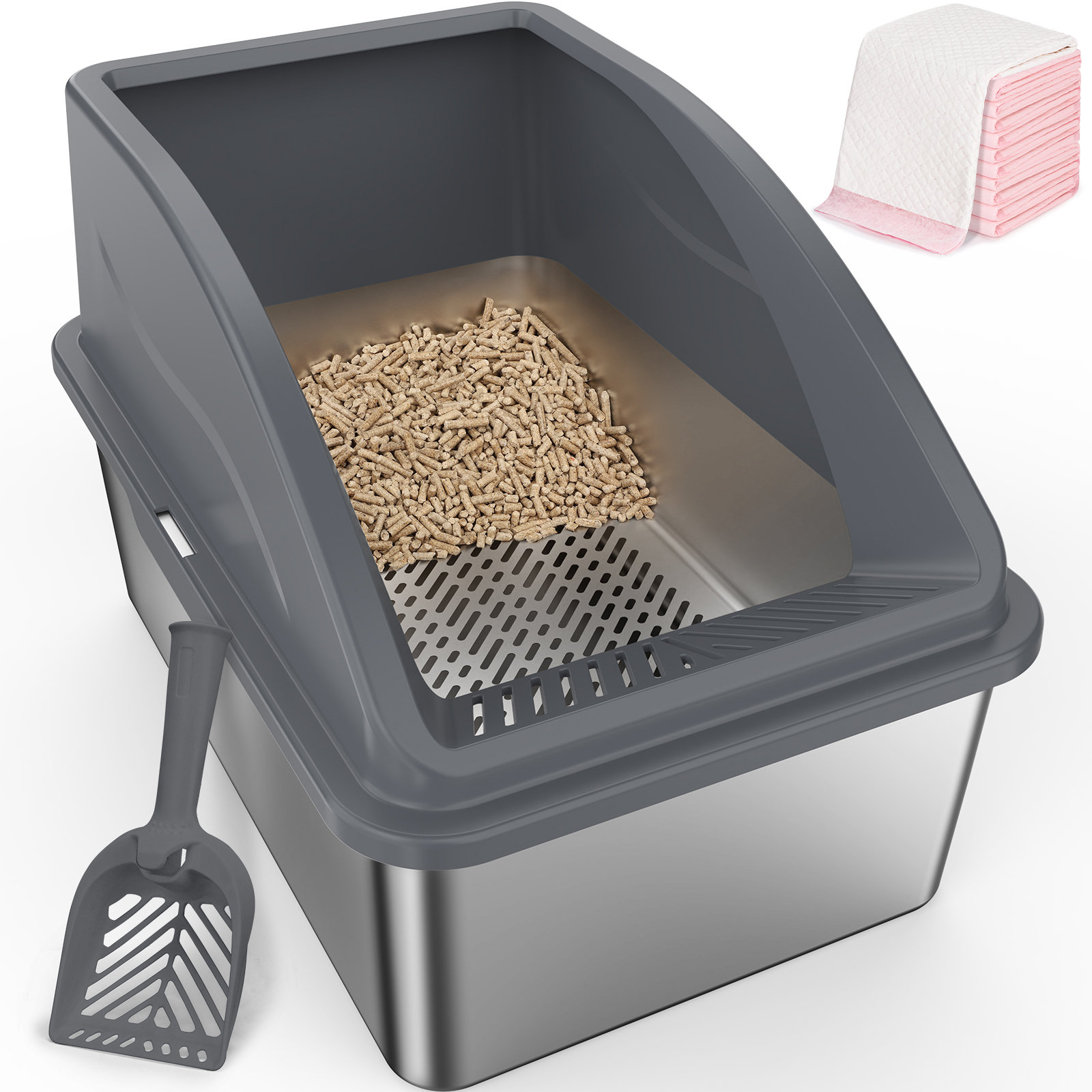 Sifting Litter Box Pine Pellets