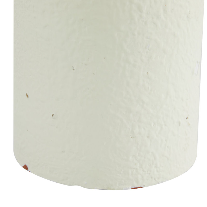 Set of 2 White and Terracotta Ceramic Bottle-Shaped Vases