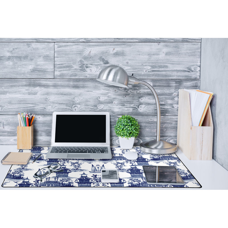 Grand sous-main Zaiden, Porcelaine bleue