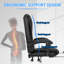 Fauteuil de bureau ergonomique en similicuir avec repose-pieds noir
