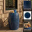 Modern Barrel Metal Side Table with Lace Cut Design No Assembly Accent Table for Patio Living Room Balcony-274758980