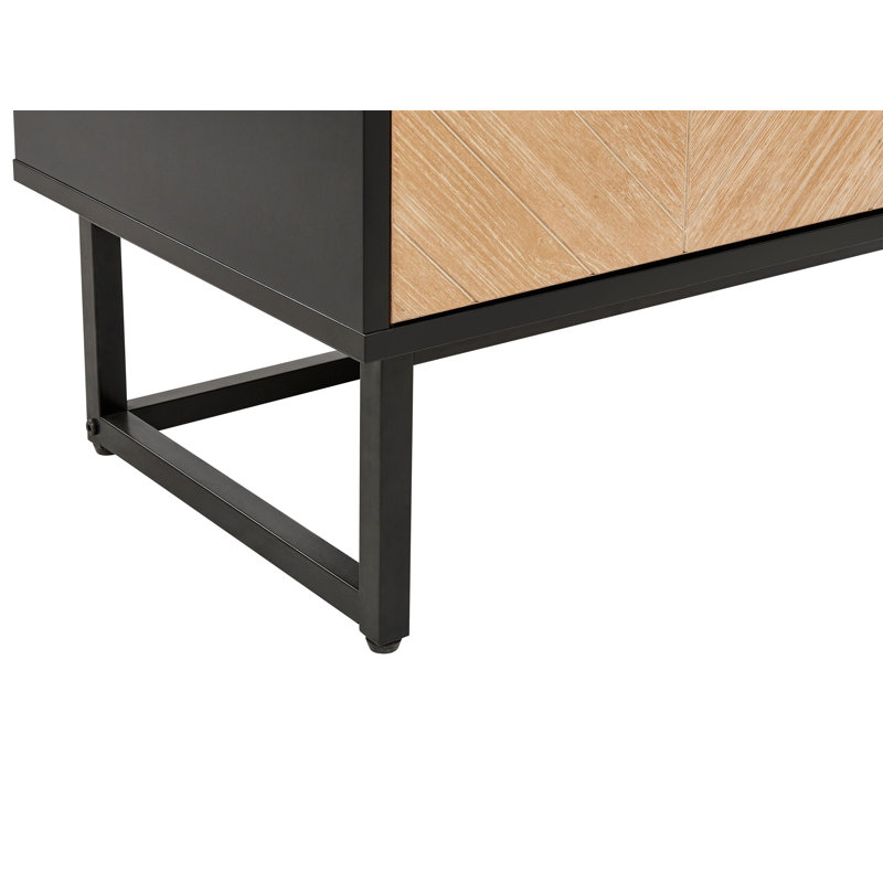 Schoenberg 80cm Sideboard, Light Wood/Black