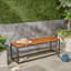 Banc de style industriel avec lattes en bois d'acacia et structure en fer