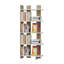 Bibliothèque moderne, blanc et chêne saphir, panneau de particules 100% mélaminé, épaisseur: 0,7 pouce | Conception robuste pour le bureau à domicile, le salon et le bureau | Solution de rangement élégante-260958375