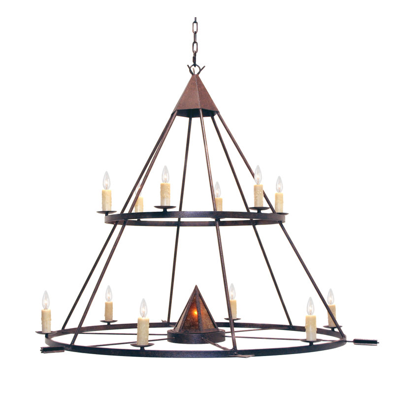 Mysean 13 - Light Dimmable Wagon Wheel Chandelier