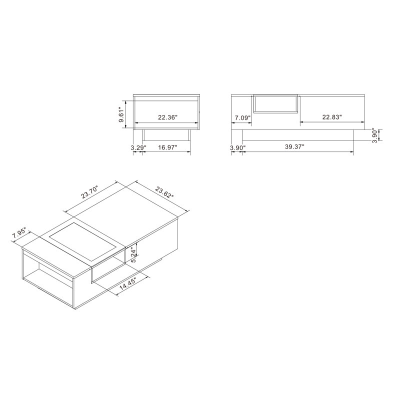 Table basse robuste avec rangement