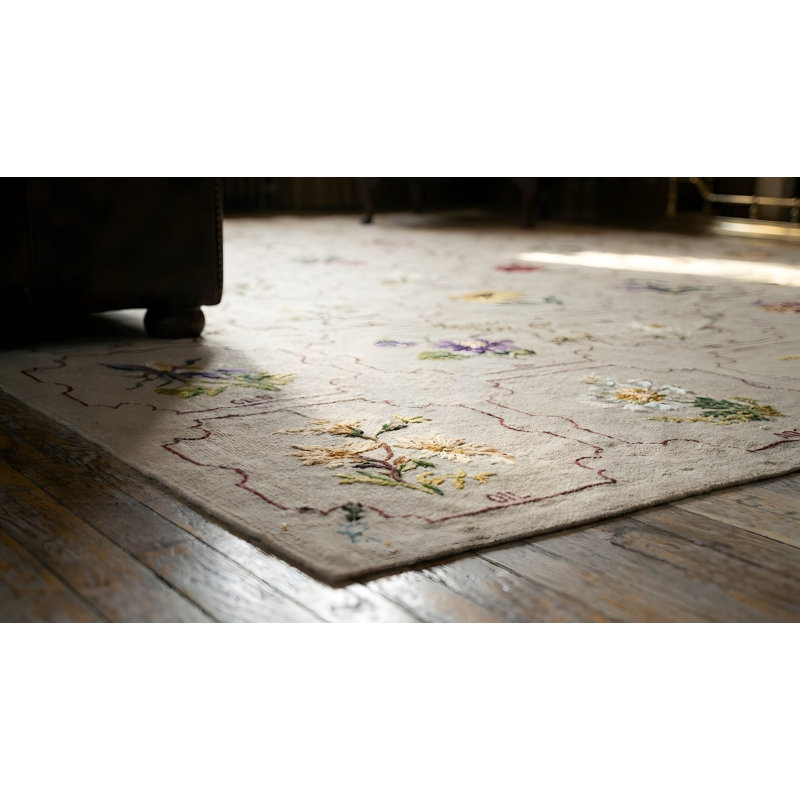 Antique Needlepoint English Stitched Rug