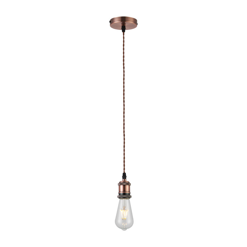 Poughkeepsie Braided Wire Suspension Bulb Holder and Ceiling Rose, Antique Copper