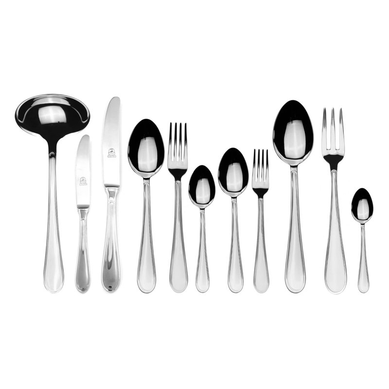 Ensemble de couverts Norma avec couteaux H / H - 99 pièces - Acier inoxydable