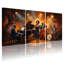Ensemble de 3 reproductions d'art sur toile abstraites Jazz Band Performance In Warm Lighting-1088136644