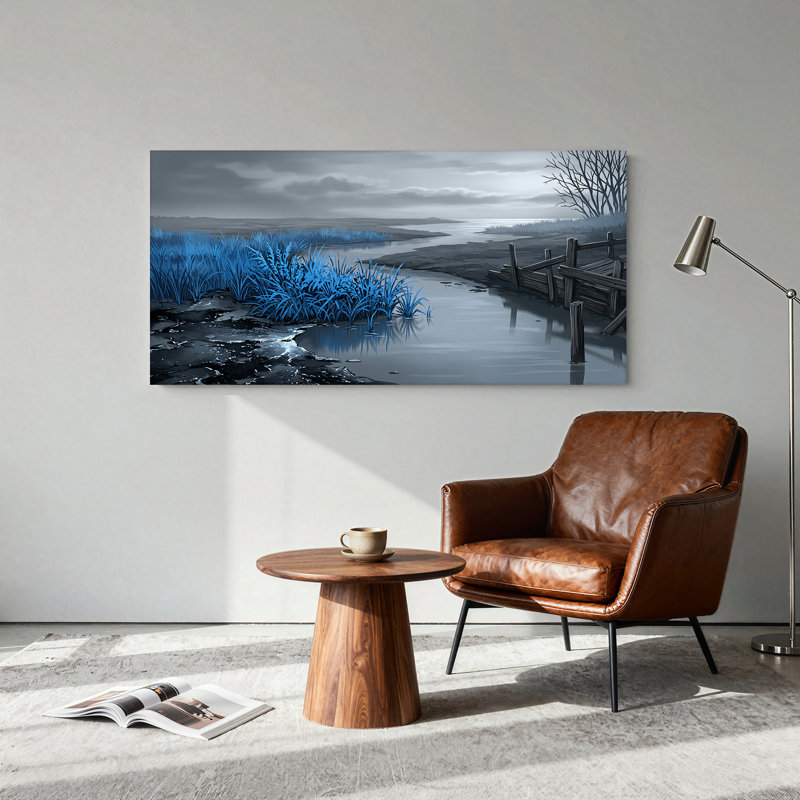 Art mural sur toile Blue River, L 40 po x H 20 po