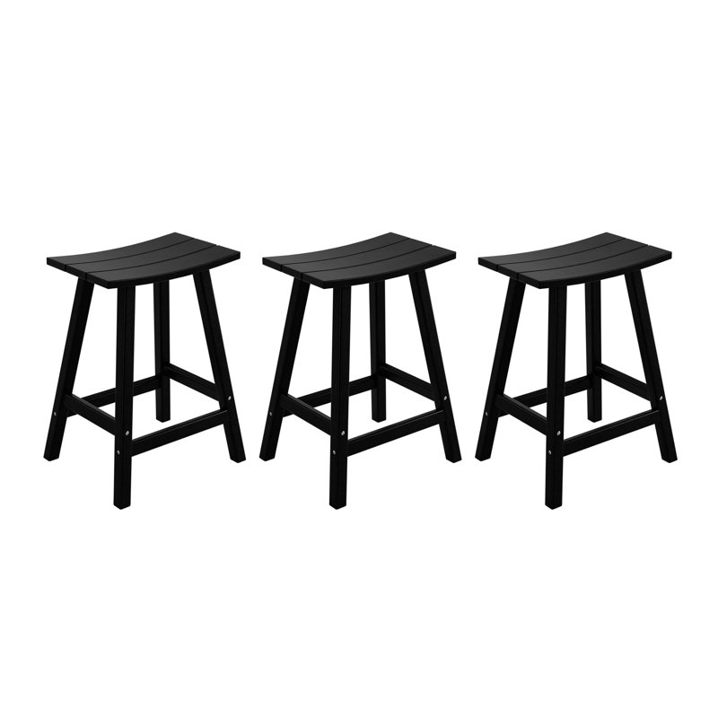 Tabouret d'extérieur Laguna, Tabouret de comptoir (siège d'une hauteur de 24 p, Noir