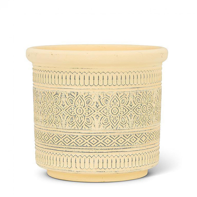 Boîte à fleurs jaune à bande gaufrée