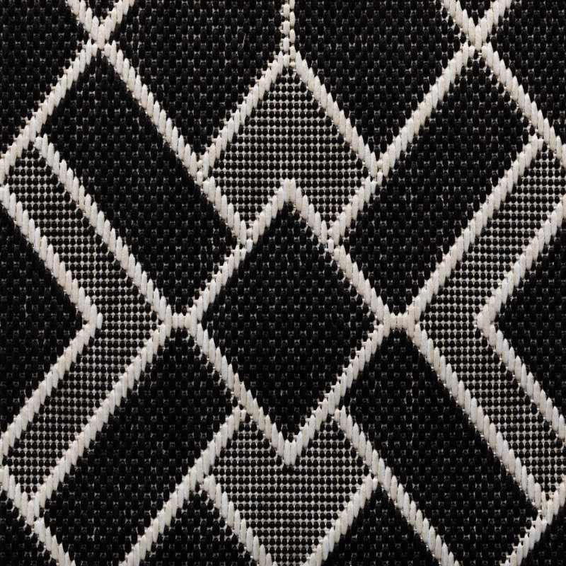 Doon Indoor / Outdoor Area Rug, Black, Rectangle 120cm x 170cm