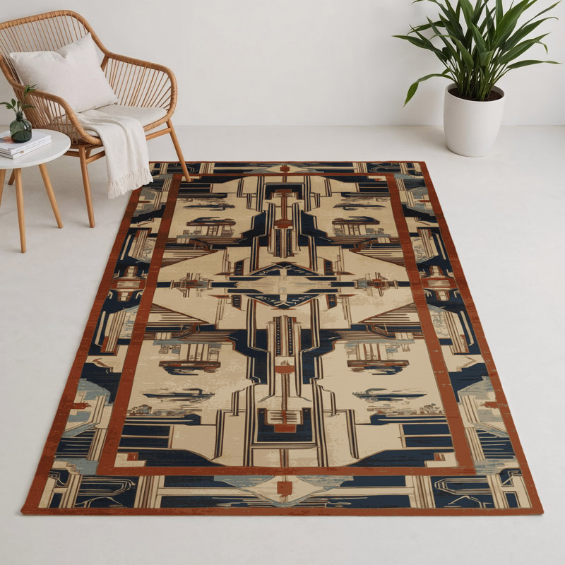 Tapis intérieur et extérieur ArtDeco, Rectangulaire 3 pi x 5 pi