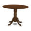 L'ensemble de salle à manger 5 pièces comprend une table de salle à manger ronde avec Dropleaf et 4 chaises en tissu de lin, espresso-236540853-236231936
