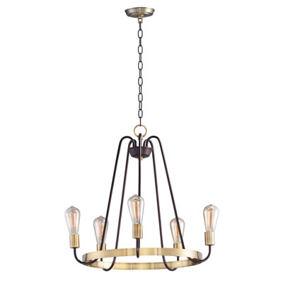 5 - Light Waggon Wheel Chandelier