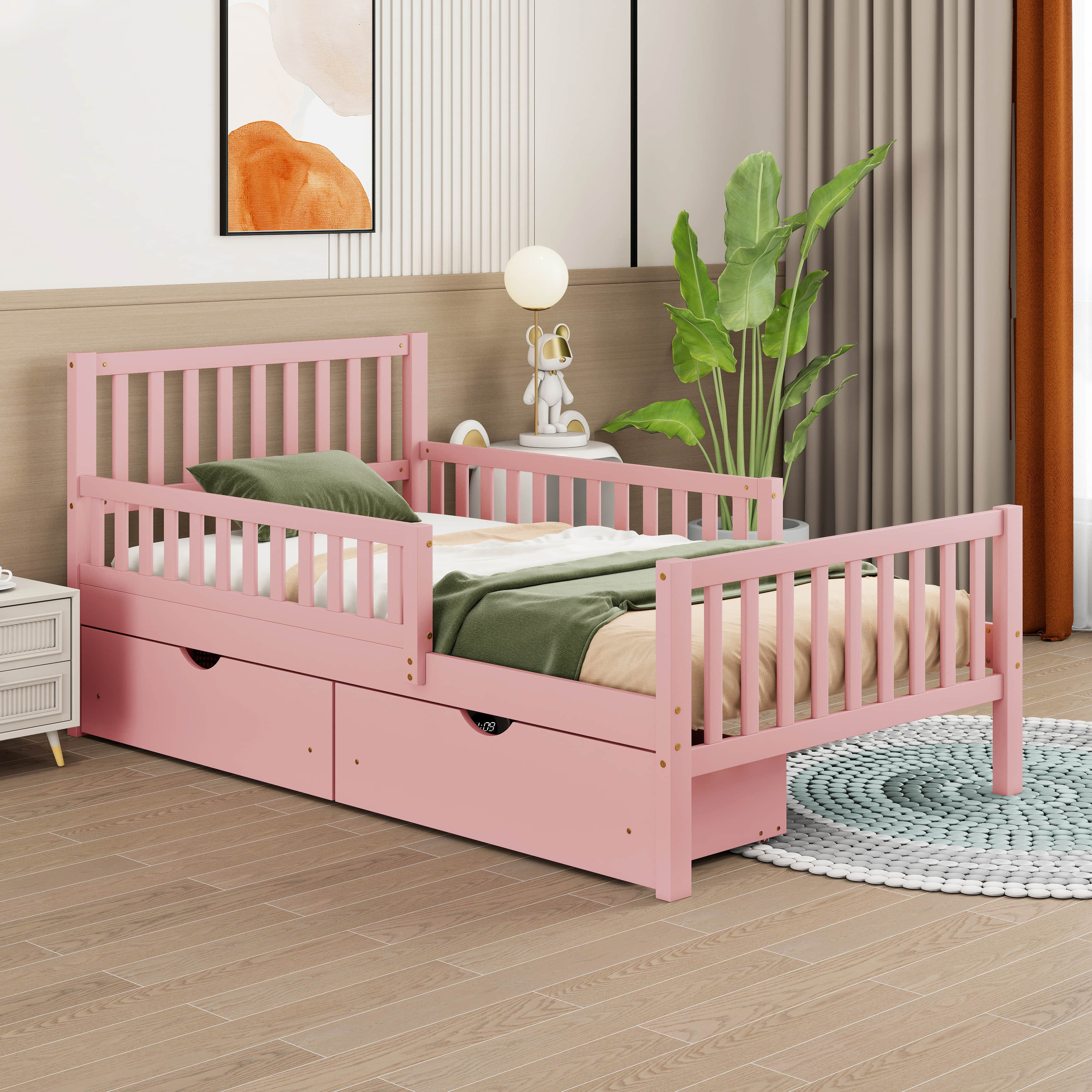 Latitude Run® Platform Bed With 2 Storage Drawers And Both Sides ...
